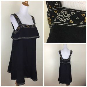 MADEWELL Embroidery Square Neck Linen Blend Dress